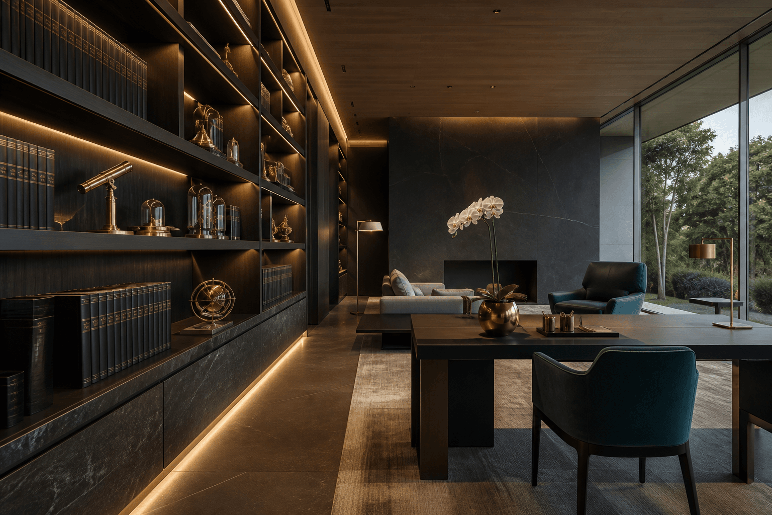 The RimansTech library and studio interior