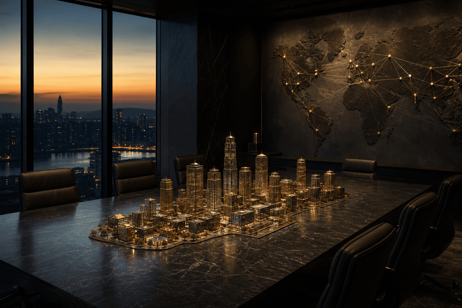 A boardroom model for decisions under dusk light
